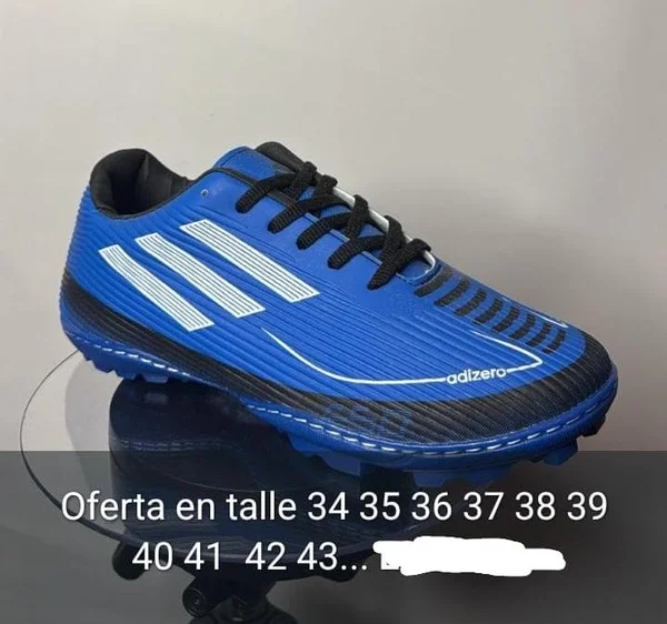 Botines Adidas Adizero Azules para Césped Sintético