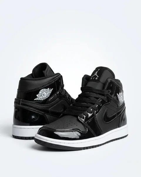 Zapatilla Botita Negra Charol Premium